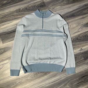 Men's Light Blue Half-Zip Sweater